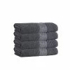 Flash Sale 👍 Budget ⭐ Anton 4 pcs Anthracite Turkish Cotton Hand Towels by Enchante Home 🔥 😍