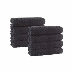 Flash Sale 👏 Brand new ⭐ Glossy 8 pcs Anthracite Turkish Cotton Hand Towels by Enchante Home 😉 ✨