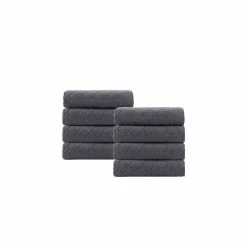 Best Pirce ⭐ Flash Sale ✨ Gracious 8-Pieces Anthracite Turkish Cotton Wash Towels by Enchante Home 👏 🧨