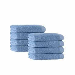 Hot Sale 👍 Cheapest 🎁 Signature 8 pcs Aqua Turkish Cotton Hand Towels by Enchante Home 🥰 😀