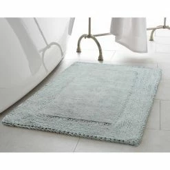 Promo ✔️ Budget 🥰 Cotton Ruffle 17 in. x 24 in. Bath Rug in Aqua by Laura Ashley 😉 🔥 -Becky Cameron Shop aqua laura ashley bathroom rugs bath mats laymb006457 31 1000