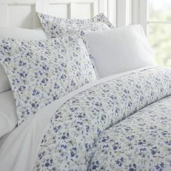 Best Pirce 👍 Flash Sale 👏 Blossoms Patterned Performance Light Blue Queen 3-Piece Duvet Cover Set by Becky Cameron 👏 🛒