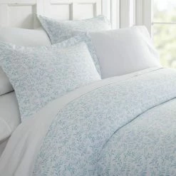 Cheap ⭐ Best Pirce 😍 Burst of Vines Patterned Performance Light Blue Queen 3-Piece Duvet Cover Set by Becky Cameron 🎁 🔥