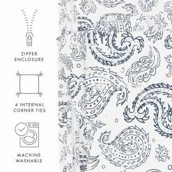 Best Pirce 😍 Best Sale 🌟 Coarse Paisley Patterned Performance Navy King 3-Piece Duvet Cover Set by Becky Cameron 🎁 💯 -Becky Cameron Shop becky cameron bedding sets ieh duv cop k na 4f 1000