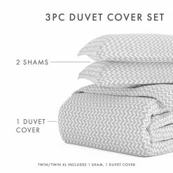 Best reviews of ⌛ Wholesale 🤩 Puffed Chevron Patterned Performance Light Gray Queen 3-Piece Duvet Cover Set by Becky Cameron 🧨 ❤️ -Becky Cameron Shop becky cameron bedding sets ieh duv puf q lg 44 1000