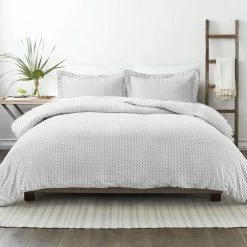 Best reviews of ⌛ Wholesale 🤩 Puffed Chevron Patterned Performance Light Gray Queen 3-Piece Duvet Cover Set by Becky Cameron 🧨 ❤️