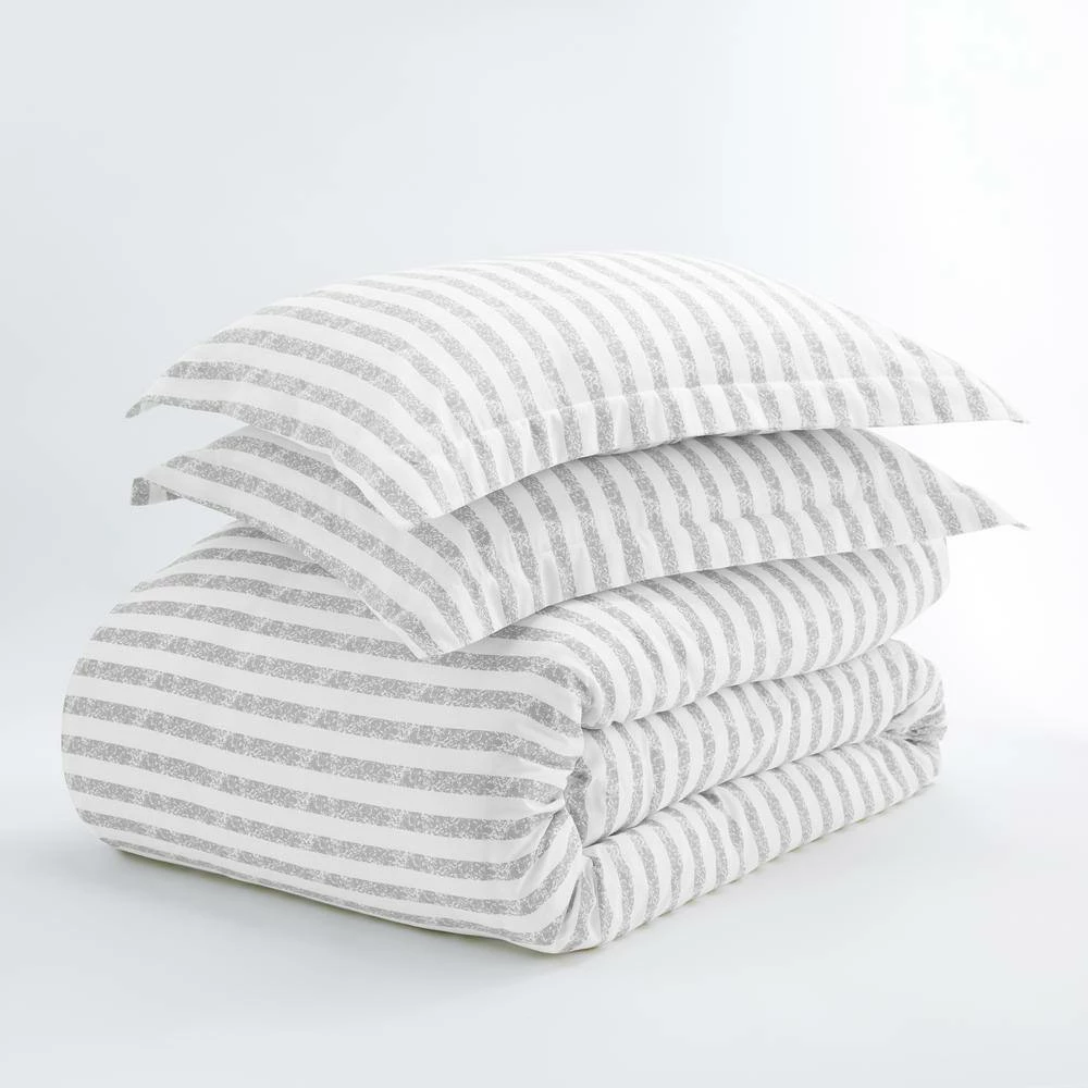 Best deal ๐ Deals ๐ Rugged Stripes Patterned Performance Light Gray Microfiber 3-Piece Duvet Cover Set by Becky Cameron ๐ โจ 5 Best deal ๐ Deals ๐ Rugged Stripes Patterned Performance Light Gray Microfiber 3-Piece Duvet Cover Set by Becky Cameron ๐ โจ - Image 5