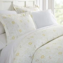 Promo 🎉 Buy 💯 Spring Vines Patterned Performance White Twin 3-Piece Duvet Cover Set by Becky Cameron 👍 😉