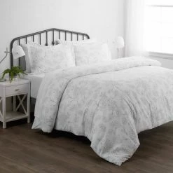 Deals 😀 Best Pirce 😀 Vine Patterned Performance Gray King 3-Piece Duvet Cover Set by Becky Cameron 😀 ✨ -Becky Cameron Shop becky cameron bedding sets ieh duv vi k gr 1f 1000