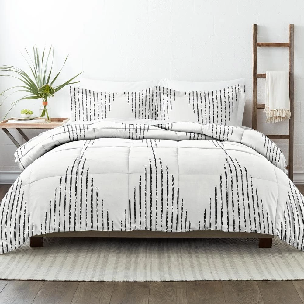 Hot Sale ๐ฅฐ Hot Sale ๐ 3-Piece Gray Diamond Stripe Pattern Microfiber Full / Queen Down-Alternative Comforter Set by Becky Cameron โค๏ธ โค๏ธ 1 Hot Sale ๐ฅฐ Hot Sale ๐ 3-Piece Gray Diamond Stripe Pattern Microfiber Full / Queen Down-Alternative Comforter Set by Becky Cameron โค๏ธ โค๏ธ