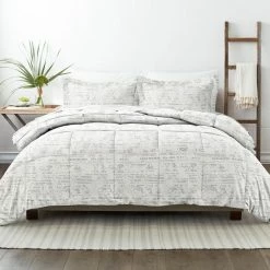 Top 10 ⭐ Cheapest 😉 3-Piece Light Gray Distressed Field Pattern Microfiber King / California King Down-Alternative Comforter Set by Becky Cameron ✔️ 🌟
