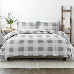 Buy 👏 Wholesale 💯 3-Piece Gray Gingham Pattern Microfiber Twin / Twin Extra Long Down-Alternative Comforter Set by Becky Cameron ⌛ 🛒