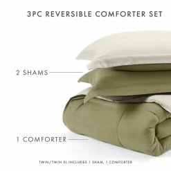 Deals ⌛ Best Pirce 👏 Sage and Ivory Microfiber Down Alternative Full / Queen Reversible Comforter Set by Becky Cameron 😀 😀 -Becky Cameron Shop becky cameron bedding sets ih cmf rev q sa 44 1000