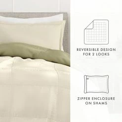 Deals ⌛ Best Pirce 👏 Sage and Ivory Microfiber Down Alternative Full / Queen Reversible Comforter Set by Becky Cameron 😀 😀 -Becky Cameron Shop becky cameron bedding sets ih cmf rev q sa 76 1000