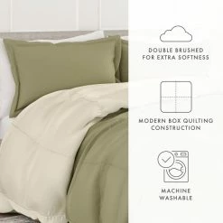 Deals ⌛ Best Pirce 👏 Sage and Ivory Microfiber Down Alternative Full / Queen Reversible Comforter Set by Becky Cameron 😀 😀 -Becky Cameron Shop becky cameron bedding sets ih cmf rev q sa fa 1000