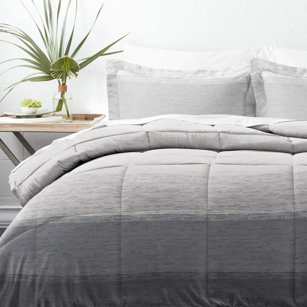 Budget ๐ Cheapest ๐ 3-Piece Gray Ombre Pattern Microfiber Full / Queen Down-Alternative Comforter Set by Becky Cameron ๐ โ 4 Budget ๐ Cheapest ๐ 3-Piece Gray Ombre Pattern Microfiber Full / Queen Down-Alternative Comforter Set by Becky Cameron ๐ โ - Image 4