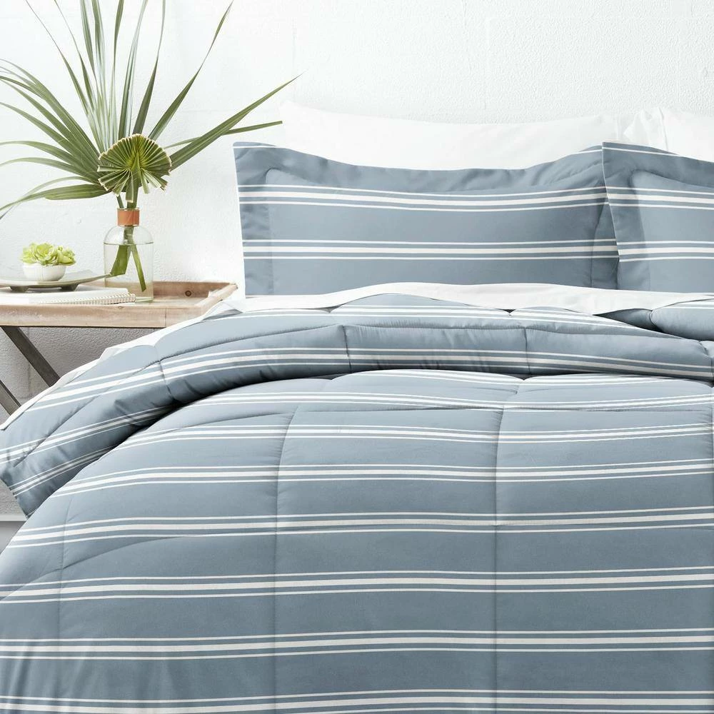 Promo โจ Hot Sale ๐งจ 3-Piece Light Blue Soft Stripe Pattern Reversible Microfiber King / California King Down-Alternative Comforter Set by Becky Cameron ๐ ๐คฉ 4 Promo โจ Hot Sale ๐งจ 3-Piece Light Blue Soft Stripe Pattern Reversible Microfiber King / California King Down-Alternative Comforter Set by Becky Cameron ๐ ๐คฉ - Image 4
