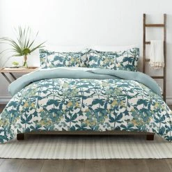 Flash Sale 🌟 Hot Sale 🌟 Teal Boho Flower Print 3-Piece Reversible King/California King Duvet Cover Set by Becky Cameron 😍 ⌛