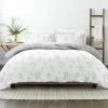 Best deal 🧨 Coupon 😉 Light Gray Botany Floral Print 3-Piece Reversible Twin/Twin Extra Long Duvet Cover Set by Becky Cameron 🤩 😀