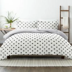 Best deal 🔔 Coupon 💯 Light Gray Painted Polkadot Print 3-Piece Reversible Full/Queen Duvet Cover Set by Becky Cameron 😍 ❤️