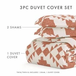 Hot Sale ⭐ Discount ⌛ Clay Adobe Diamond Print 3-Piece Reversible Twin/Twin Extra Long Duvet Cover Set by Becky Cameron 😍 😍 -Becky Cameron Shop becky cameron bedding sets ih duv add t cl 44 1000