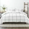 Promo 👍 Cheap ✨ Gray Grid Print 3-Piece Twin/Twin Extra Long Duvet Cover Set by Becky Cameron ❤️ ⌛