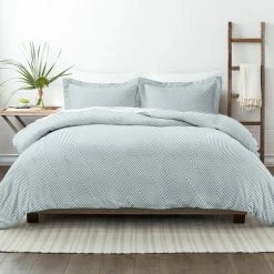 Best deal ✔️ Promo 🎉 Light Blue Modern Diagonal Print 3-Piece King/California King Duvet Cover Set by Becky Cameron ⭐ ✨