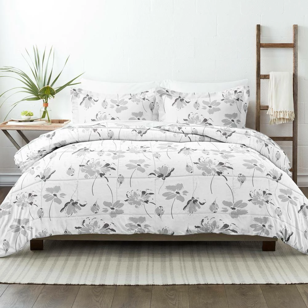 Deals ๐ Wholesale ๐งจ Premium Down Alternative Light Gray Magnolia Grey Patterned Microfiber King Comforter Set by Becky Cameron ๐ฏ ๐ 2 Deals ๐ Wholesale ๐งจ Premium Down Alternative Light Gray Magnolia Grey Patterned Microfiber King Comforter Set by Becky Cameron ๐ฏ ๐ - Image 2