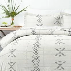 Budget ⭐ Cheapest ✔️ Premium Down Alternative Gray Urban Stitch Patterned Microfiber Twin Comforter Set by Becky Cameron 🌟 🎉