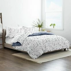 Outlet 😉 Flash Sale 😉 Premium Down Alternative Navy Forget Me Not Reversible Microfiber King Comforter Set by Becky Cameron 🛒 🎉 -Becky Cameron Shop becky cameron comforters ieh csp fmn king navy 4f 1000