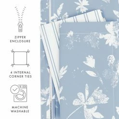 Best Pirce ✔️ Cheap 😀 Premium Ultra Soft Light Blue Country Home Pattern Reversible Full/Queen Microfiber 3-Piece Duvet Cover Set by Becky Cameron 👍 ✨ -Becky Cameron Shop becky cameron duvet covers ieh dpp coh queen lblue 4f 1000