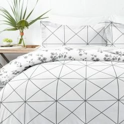 Buy 💯 Flash Sale 🔥 Premium Ultra Soft Gray Edgy Flowers Pattern 3-Piece Microfiber King Reversible Duvet Cover Set by Becky Cameron ⭐ 🔔