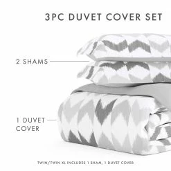 New 🎁 Coupon 😀 Premium Ultra Soft Light Gray Chevron Sleep Pattern Reversible King Microfiber 3-Piece Duvet Cover Set by Becky Cameron 🔥 🛒 -Becky Cameron Shop becky cameron duvet covers ieh dsp chs king lgray 44 1000