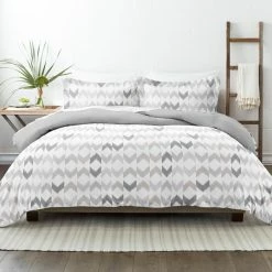 New ๐ Coupon ๐ Premium Ultra Soft Light Gray Chevron Sleep Pattern Reversible King Microfiber 3-Piece Duvet Cover Set by Becky Cameron ๐ฅ ๐