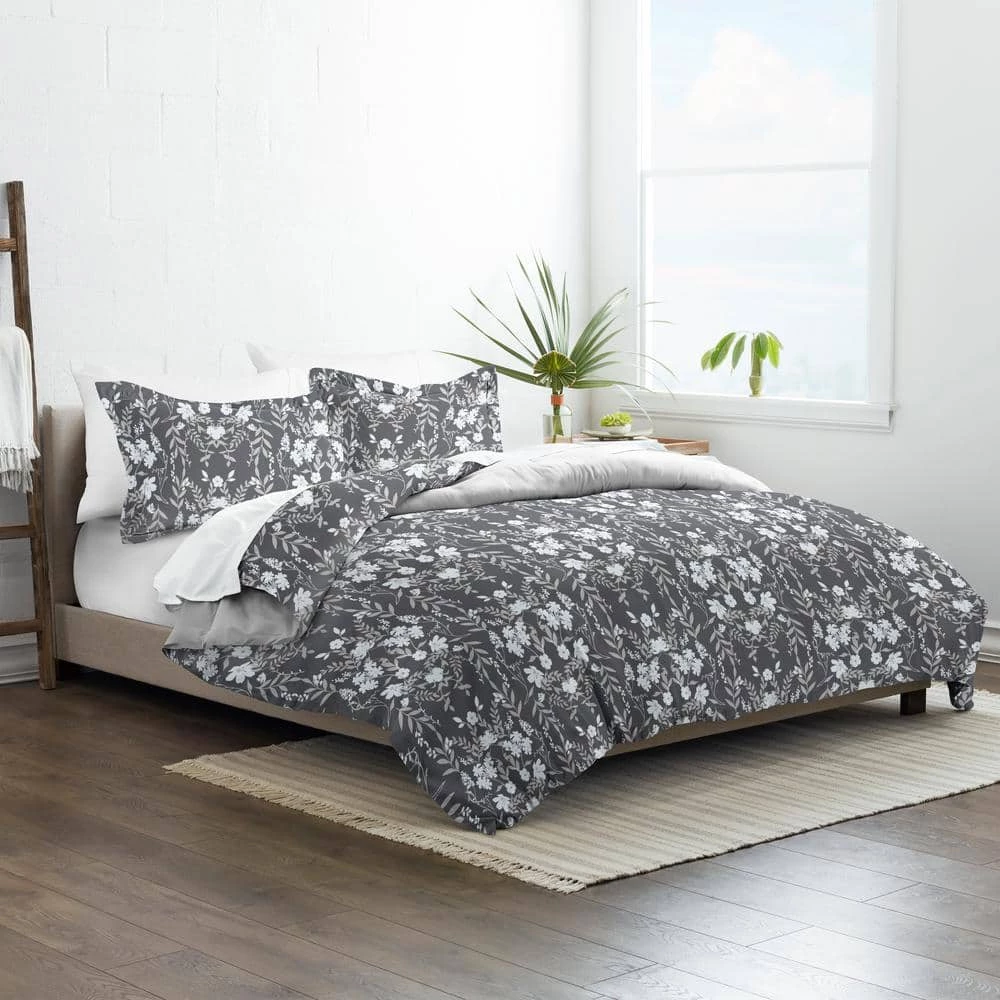 Best Pirce 😉 Brand new 💯 Premium Ultra Soft Black Secret Garden Pattern Reversible King Microfiber 3-Piece Duvet Cover Set by Becky Cameron ⌛ 😍 3 Best Pirce 😉 Brand new 💯 Premium Ultra Soft Black Secret Garden Pattern Reversible King Microfiber 3-Piece Duvet Cover Set by Becky Cameron ⌛ 😍 - Image 3