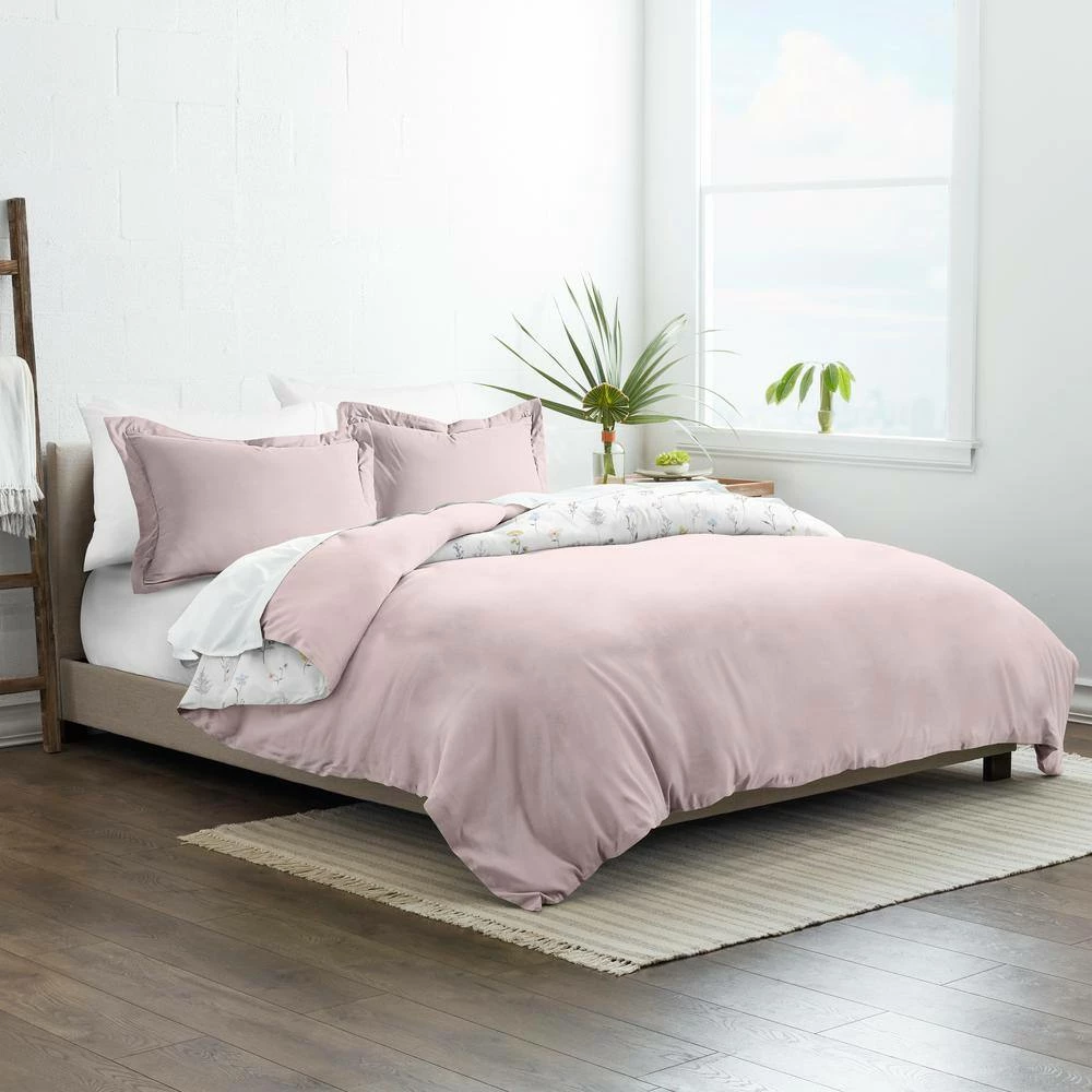 Outlet 💯 Budget 🎁 Premium Ultra Soft Pink Wild Flower Pattern Reversible Full/Queen Microfiber 3-Piece Duvet Cover Set by Becky Cameron 😀 ✔️ 4 Outlet 💯 Budget 🎁 Premium Ultra Soft Pink Wild Flower Pattern Reversible Full/Queen Microfiber 3-Piece Duvet Cover Set by Becky Cameron 😀 ✔️ - Image 4