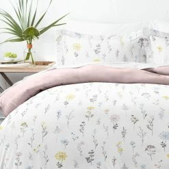 Outlet ๐ฏ Budget ๐ Premium Ultra Soft Pink Wild Flower Pattern Reversible Full/Queen Microfiber 3-Piece Duvet Cover Set by Becky Cameron ๐ โ๏ธ