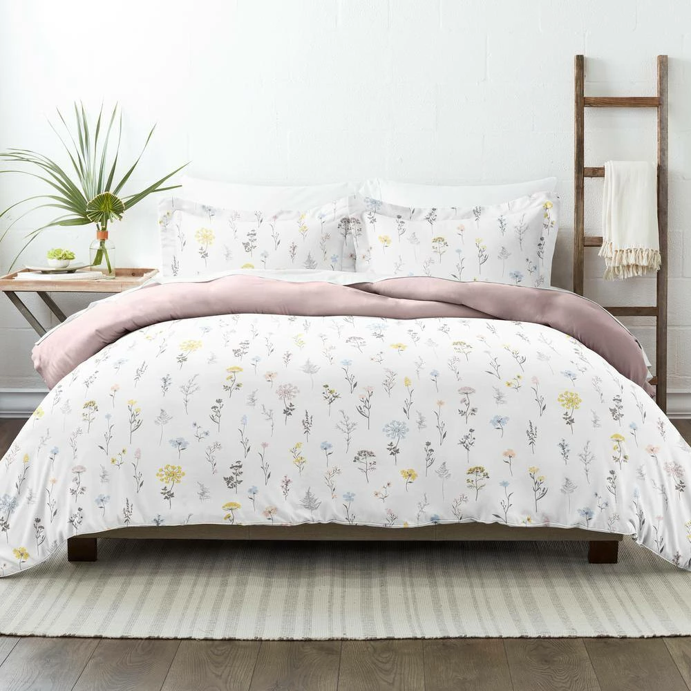 Outlet 💯 Budget 🎁 Premium Ultra Soft Pink Wild Flower Pattern Reversible Full/Queen Microfiber 3-Piece Duvet Cover Set by Becky Cameron 😀 ✔️ 2 Outlet 💯 Budget 🎁 Premium Ultra Soft Pink Wild Flower Pattern Reversible Full/Queen Microfiber 3-Piece Duvet Cover Set by Becky Cameron 😀 ✔️ - Image 2