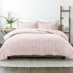 Brand new ✔️ New 👍 Premium Ultra Soft Pink Romantic Damask Pattern Full/Queen Microfiber 3-Piece Duvet Cover Set by Becky Cameron 😍 ❤️