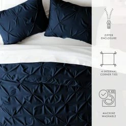 Deals 🌟 Discount 🔔 Premium Ultra Soft Navy Pinch Pleat King Microfiber 3-Piece Duvet Cover Set by Becky Cameron 🔔 🔔 -Becky Cameron Shop becky cameron duvet covers ieh duvpp king navy 1f 1000