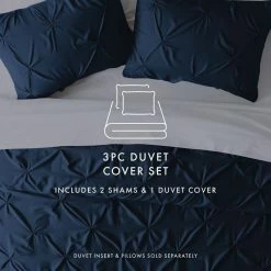 Deals 🌟 Discount 🔔 Premium Ultra Soft Navy Pinch Pleat King Microfiber 3-Piece Duvet Cover Set by Becky Cameron 🔔 🔔 -Becky Cameron Shop becky cameron duvet covers ieh duvpp king navy 44 1000