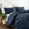 Deals 🌟 Discount 🔔 Premium Ultra Soft Navy Pinch Pleat King Microfiber 3-Piece Duvet Cover Set by Becky Cameron 🔔 🔔