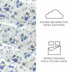 Promo 🧨 Best Sale 🎁 Home Collection 4-Piece Light Blue Floral Microfiber King Sheet Set by Becky Cameron 🔔 🎉 -Becky Cameron Shop becky cameron sheet sets ieh 4pc bls k lb 4f 1000
