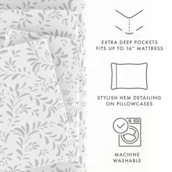 Coupon 🌟 New ⌛ 4-Piece Gray Floral Microfiber King Sheet Set by Becky Cameron 🔔 🔥 9 Coupon 🌟 New ⌛ 4-Piece Gray Floral Microfiber King Sheet Set by Becky Cameron 🔔 🔥 -Becky Cameron Shop becky cameron sheet sets ieh 4pc bov k gr 1f 1000