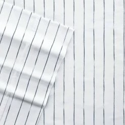 Hot Sale ✨ Discount ⌛ Premium Ultra Soft 4-Piece Navy Distressed Field Stripe Pattern Microfiber Twin Sheet Set by Becky Cameron 👍 😀 -Becky Cameron Shop becky cameron sheet sets ieh 4pc dfs twin navy 4f 1000