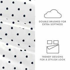 Coupon 🔔 Coupon ❤️ Premium Ultra Soft 4-Piece Navy Dots Pattern Microfiber Queen Sheet Set by Becky Cameron ✨ 🌟 -Becky Cameron Shop becky cameron sheet sets ieh 4pc dot queen navy 4f 1000