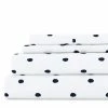 Coupon 🔔 Coupon ❤️ Premium Ultra Soft 4-Piece Navy Dots Pattern Microfiber Queen Sheet Set by Becky Cameron ✨ 🌟