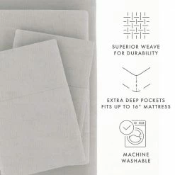 Brand new 🌟 Hot Sale 💯 Premium 4-Piece Light Gray Ultra Soft Flannel Queen Sheet Set by Becky Cameron 🥰 ✨ -Becky Cameron Shop becky cameron sheet sets ieh 4pc fsd queen lgray 1f 1000