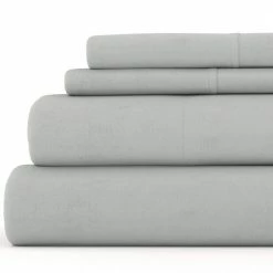 Brand new 🌟 Hot Sale 💯 Premium 4-Piece Light Gray Ultra Soft Flannel Queen Sheet Set by Becky Cameron 🥰 ✨