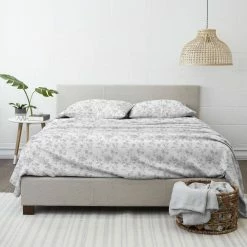 Best Sale 🔥 Outlet 🔥 Premium 4 Piece Gray Sylvan Rose Flannel King Sheet Set by Becky Cameron 💯 ❤️ -Becky Cameron Shop becky cameron sheet sets ieh 4pc fsr king gray 31 1000